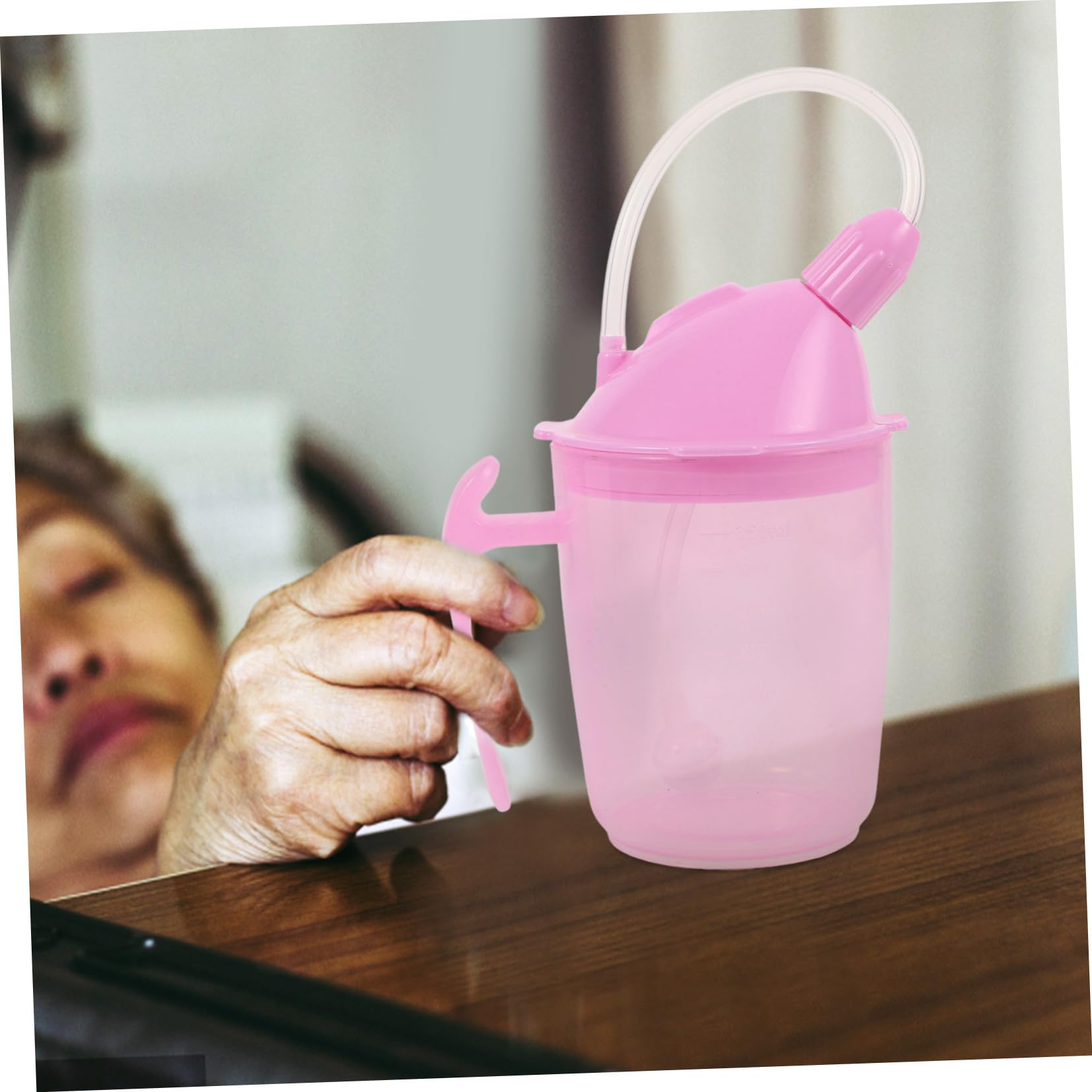 Anneome Taza Antigoteo Para Adultos Pajita Para Pacientes Encamados y Disfagia Fabricada Material De Alimenticio Ligera y Funcional Para Beber Agua Caldos