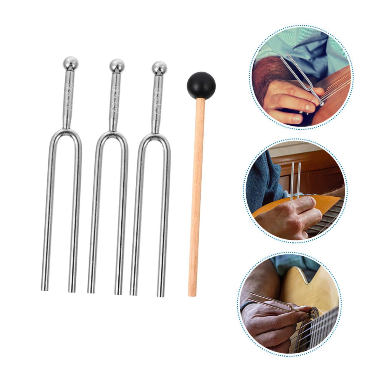 ibasenice 3ensembles Diapasons De Guitare Premium Avec Maillet Accessoires Musicaux Pour Guitare Violon Et Piano