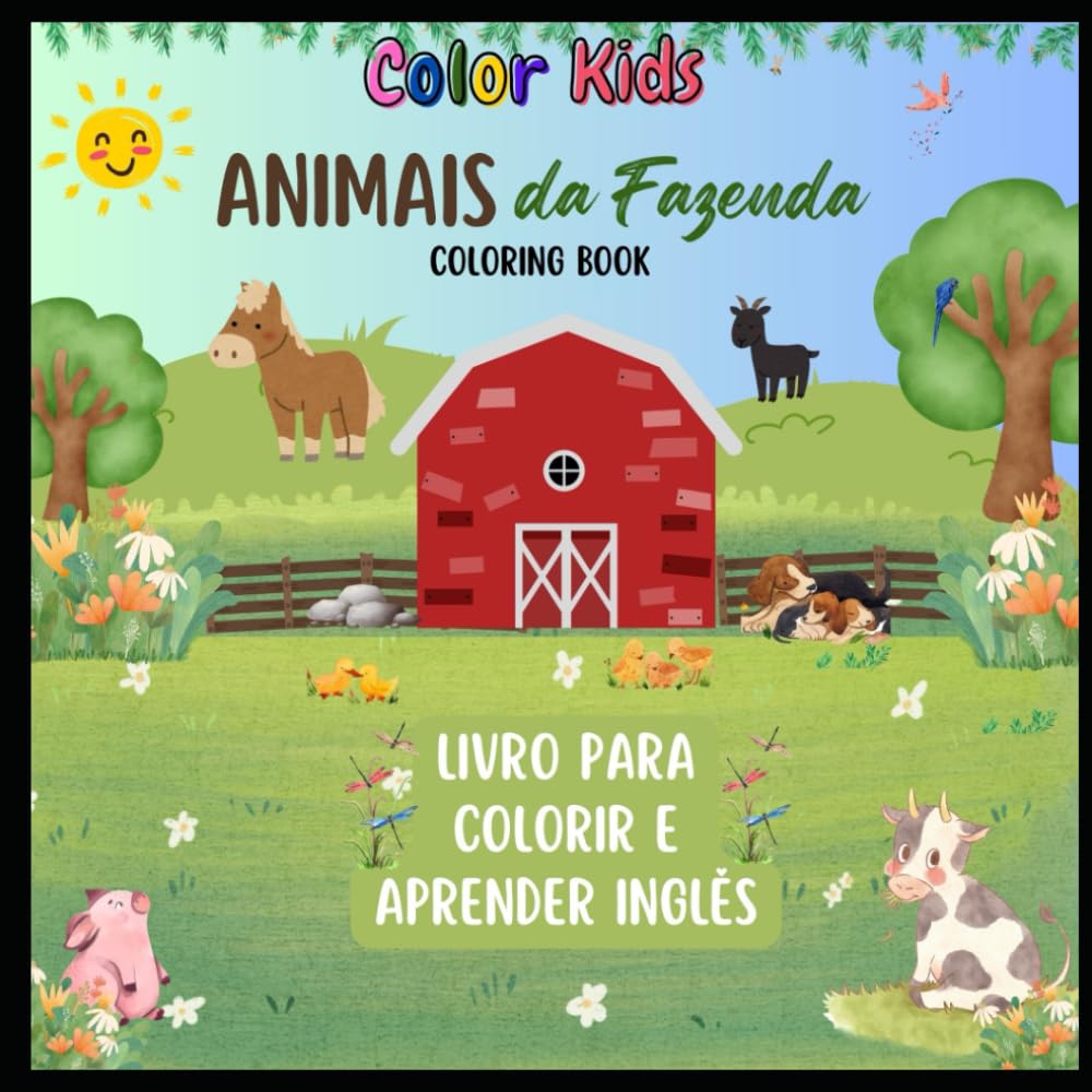 Livro para colorir - Animais da Fazenda: Coloring book for kids