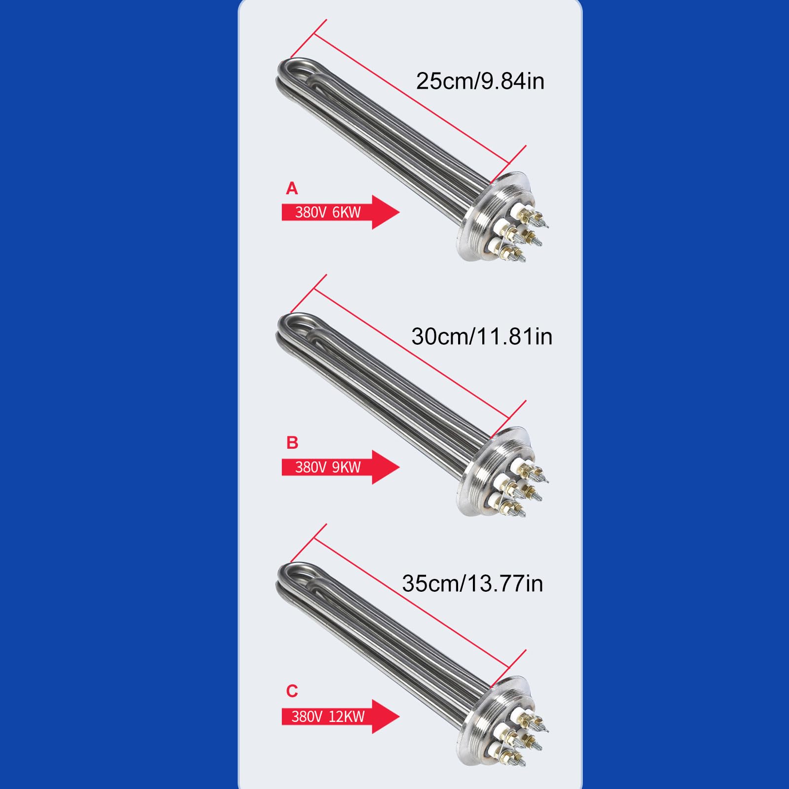 Alta efficienza del radiatore della metropolitana dell'acciaio inossidabile della componente 380V 6/9/12KW del riscaldamento facile installare alta efficienza