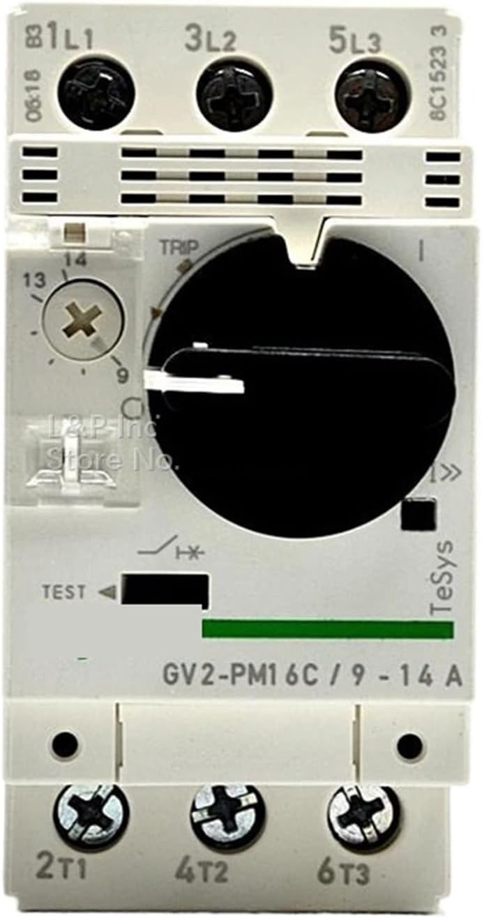 PHASZ GV2 TeSys Deca GV2PM16C Magneto Circuit Breaker Protection GV2PM16C 9-14A 3P knob Black