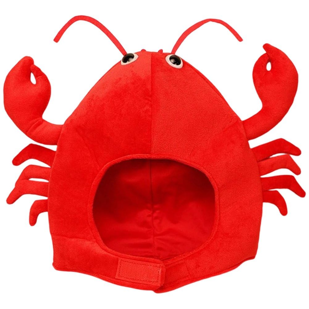 Crustacean Hat Photo Prop Funny Seafood Cosplay Hat Cartoon Headpiece Plush Head Cover Soft Headgear
