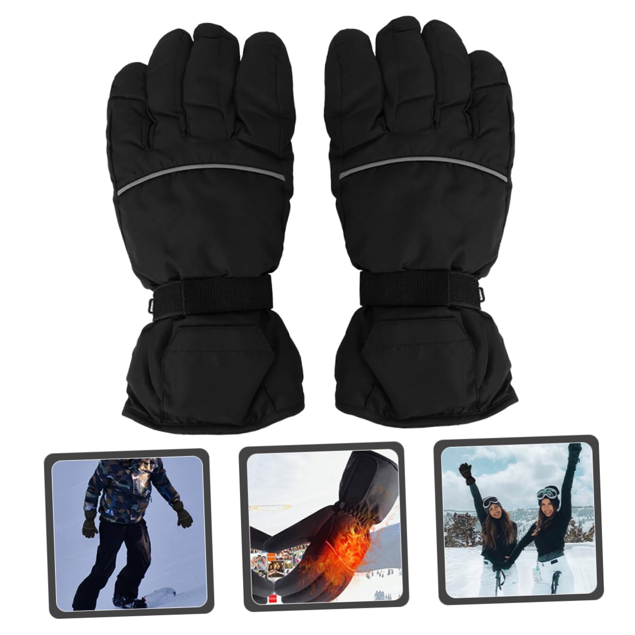 Abaodam 1Pair Heated Gloves for Women Battery Powered Hand Warmers with Touchscreen Function Outdoor Sports Gloves for Skiing Cycling and Hiking