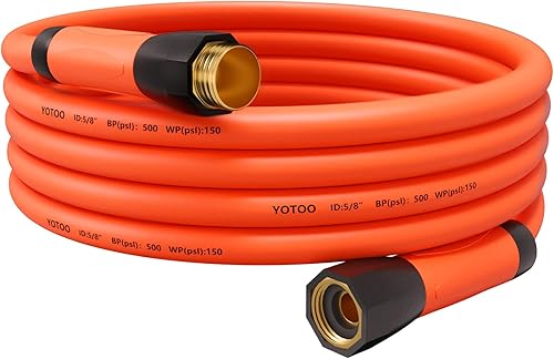 YOTOO Manguera de agua híbrida resistente de 58 pulgadas por 10 pies, 150 PSI, resistente a las torceduras, flexible para todo tipo de clima con
