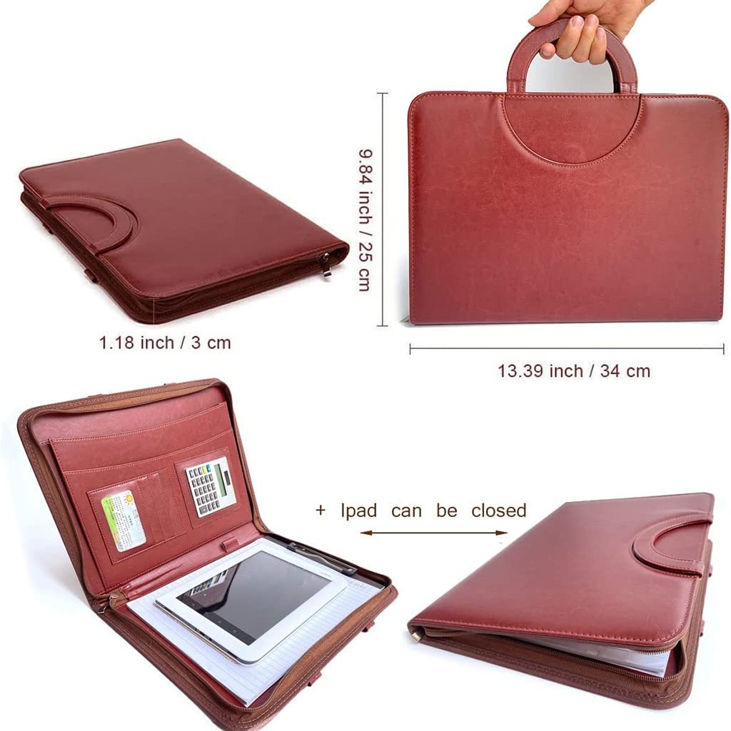 Carpeta de cartera con calculadora y bloc de escritura, solución profesional de presentación y organización para uso empresarial