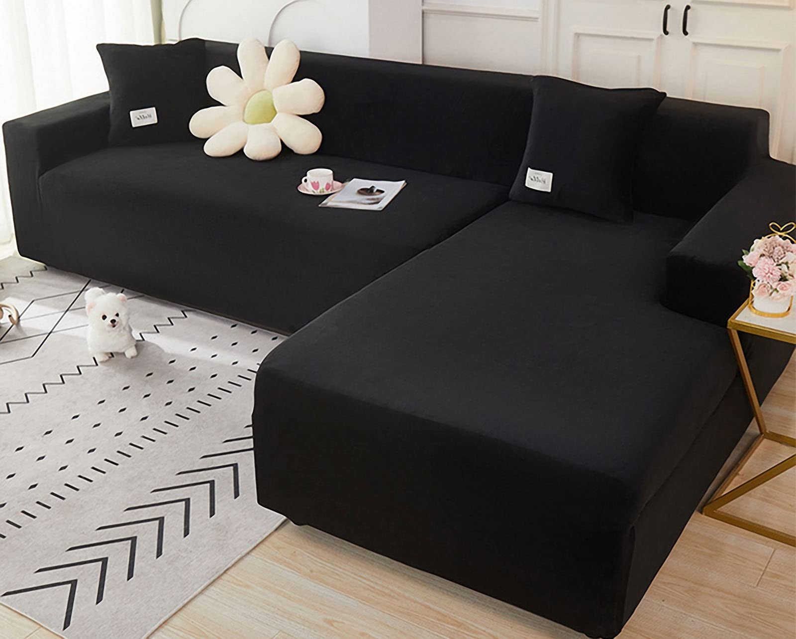 Beschermhoes Bank Stretch Bankhoes Fluweel - Bruin, Voor 4-zits Bank (235-300 Cm) | Beschermt Tegen Vuil En Slijtage, Wasbaar In De Machine Sofahoes Stretch Fluweel