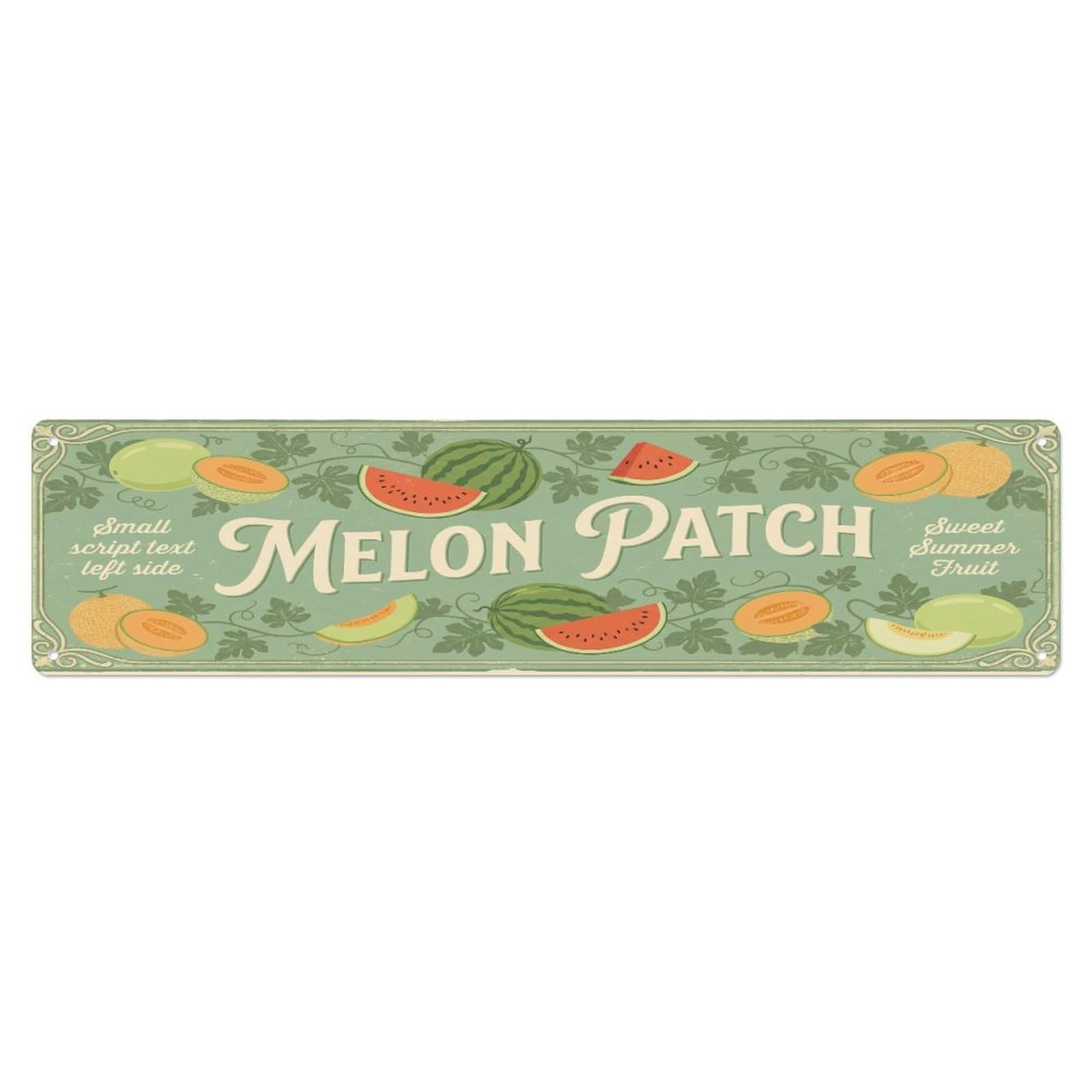 Fqcyn Style Metal Tin Sign Vintage Cottagecore Garden Melon Patch Banner