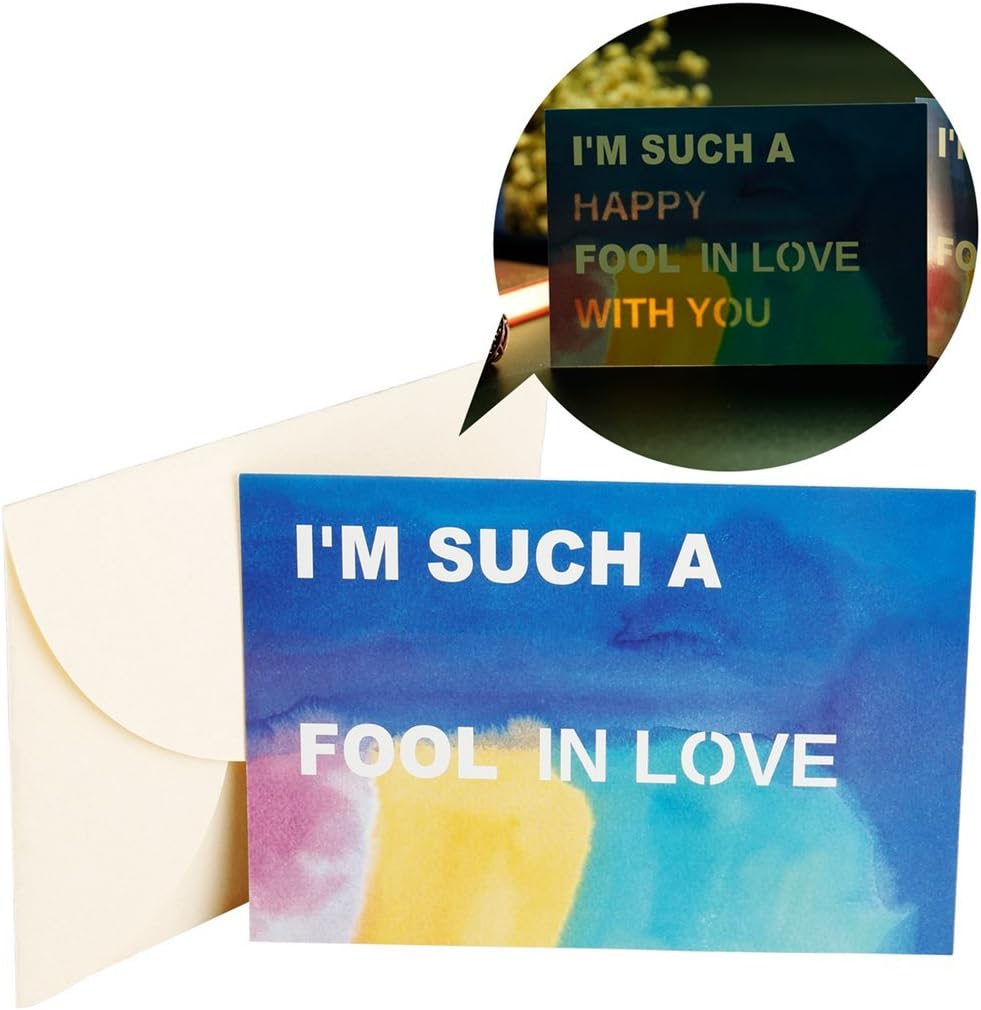 Personalized Love You Card, Love Confession Card, "I'm Such A Fool In Love With You" Unique Hiding-words Design Proposal Card Anniversary Gift