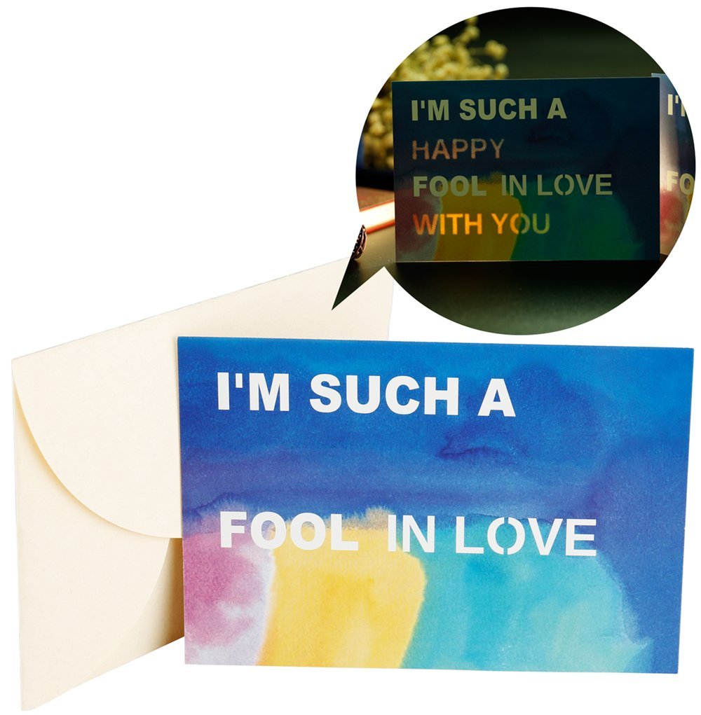 Personalized Love You Card, Love Confession Card, "I'm Such A Fool In Love With You" Unique Hiding-words Design Proposal Card Anniversary Gift