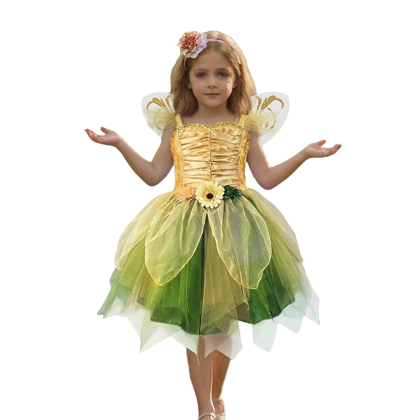 DéGuisement Halloween Enfant,DéGuisement De FéE Pour – Costume EspièGle D'Halloween Anniversaires Et Jeux De RôLe En Vaporeux Parfait Pour FêTes ScèNes Et Toute Saison