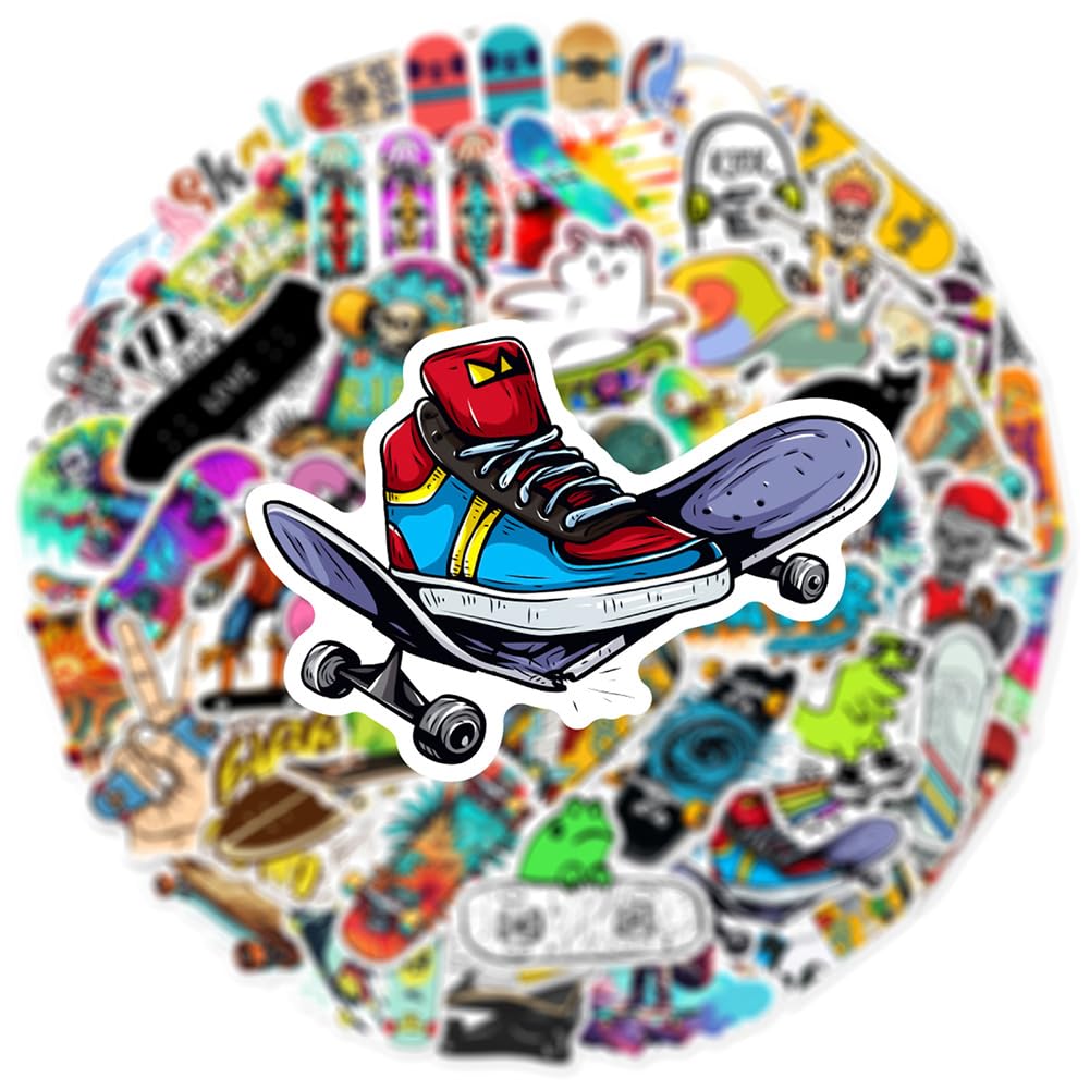 100 adesivi per esterni, avventura, campeggio, escursioni, viaggi, impermeabile, in vinile, graffiti, per bottiglia d'acqua, laptop, skateboard, bagagli, auto, moto