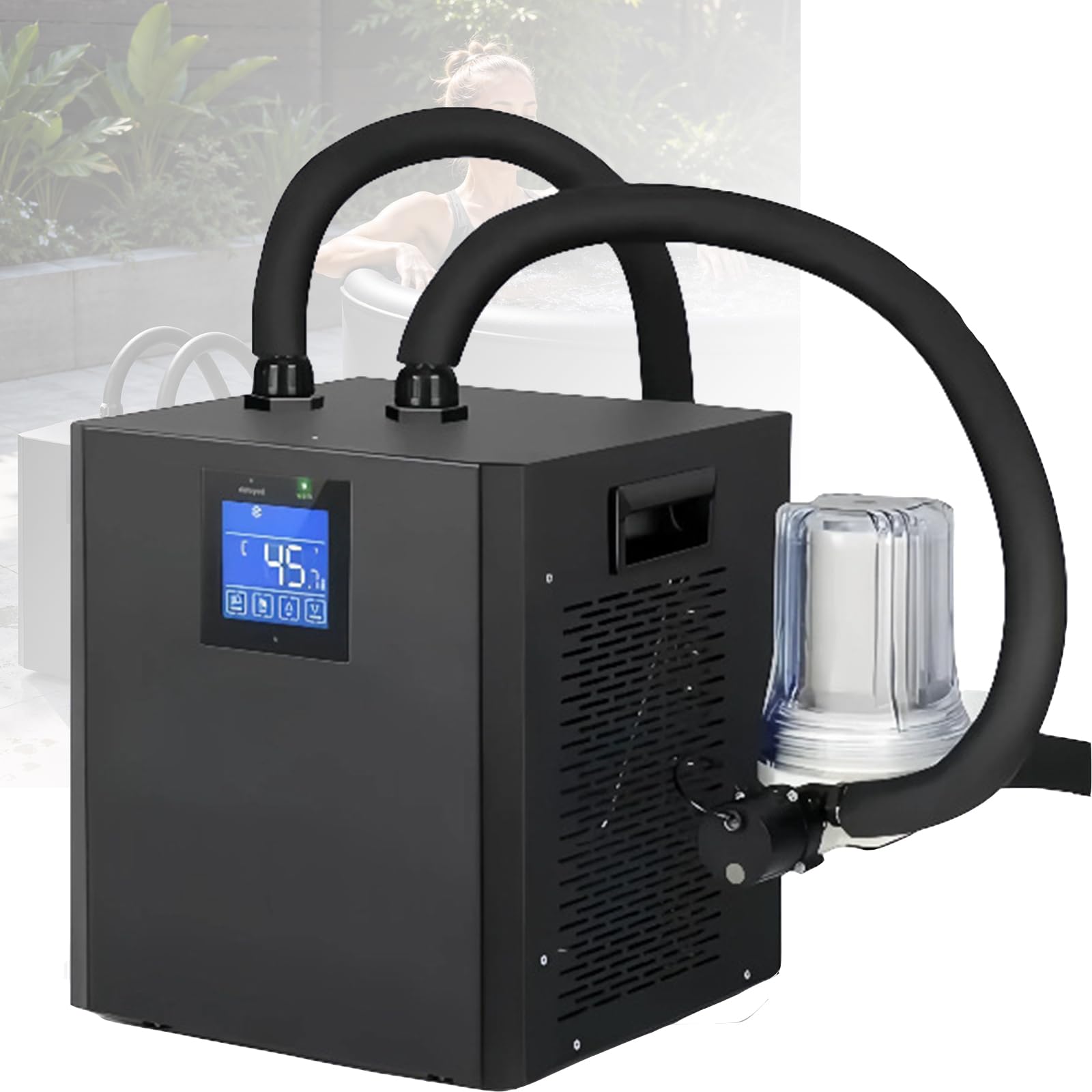 MINHUIJIHUI Ice Bath Chiller, Cold Plunge for Cold Plunge Tubs, with Pump and External Filter, with Insulated Hoses Improve Cooling Performance, for Home and Professional Cold Therapy Muscle Recovery