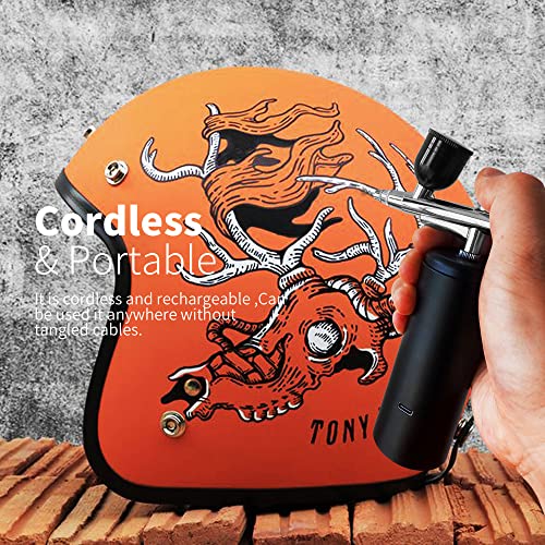 Airbrush Kit With Compressor,Cordless Air Brush Set For Painting,32 Psi,Gravity Feeding,0.3 Mm Tip,3 Levels, Ideal For Model,Miniature,Nail,Tattoo,Art,Barber;Double As Portable Mini Airbrushes #TOP1