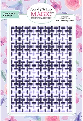 Card Making Magic Embossing Folder Basket Weave 5in x 7in by Christina Griffiths