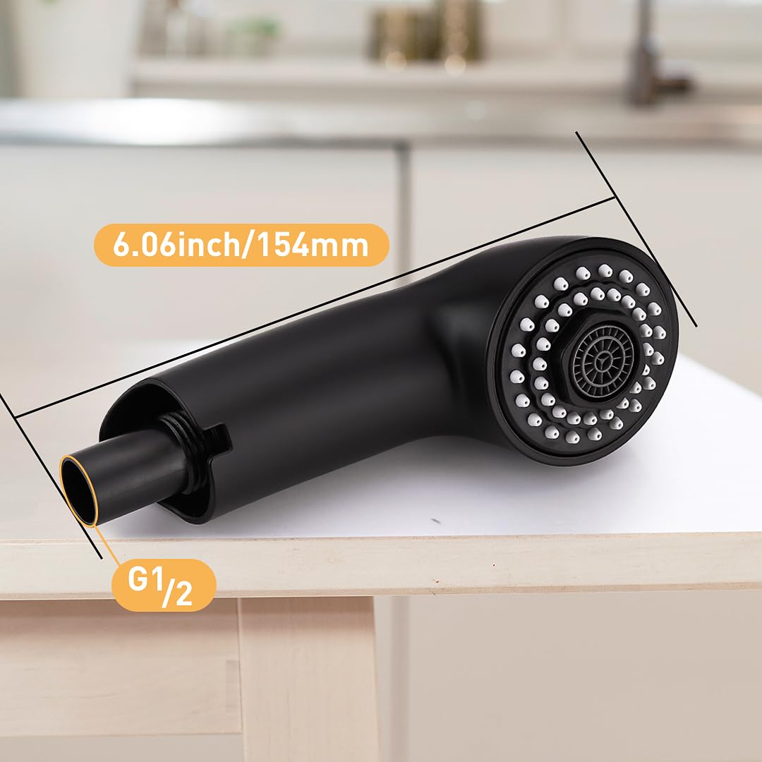 Ausziehbarer Sprühkopf für Grohe 6298K00/46312KH0, Küchenspüle, Wasserhahn-Sprühkopf, Ersatzteil für Badezimmerwanne, ausziehbarer Sprühstab (mattschwarz)