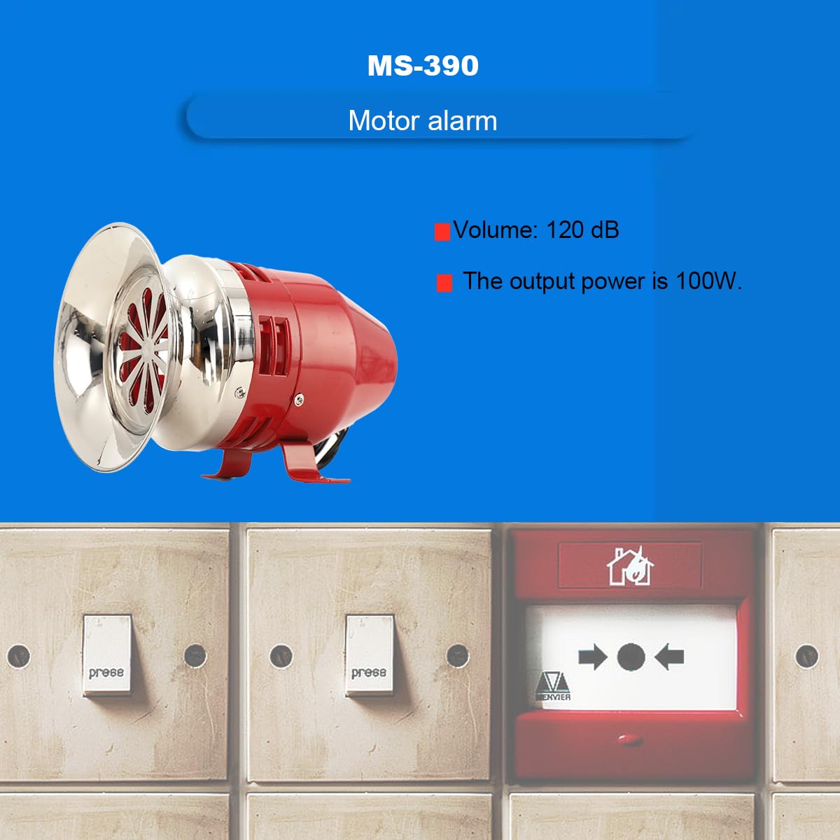 Sirène Dalarme Industrielle 120db, Alarme Moteur, Alarme électrique extérieur système dalarme pour système dalarme Maison Cour Garage Jardin Usine Atelier