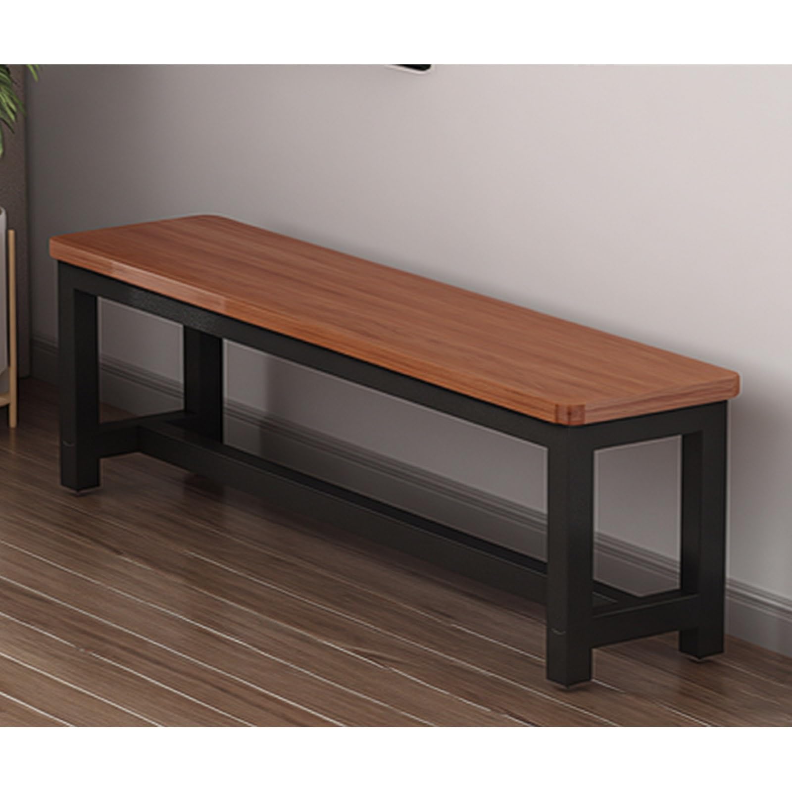 Banco cambiador de zapatos negro y teca Cast & Hard de 100x35x45 cm para jardín o gimnasio