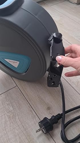 Avvolgicavo Automatico Fiqops 20m - Montaggio A Parete, Girevole 180°, IP44, Per Officina E Esterno - Foto 9