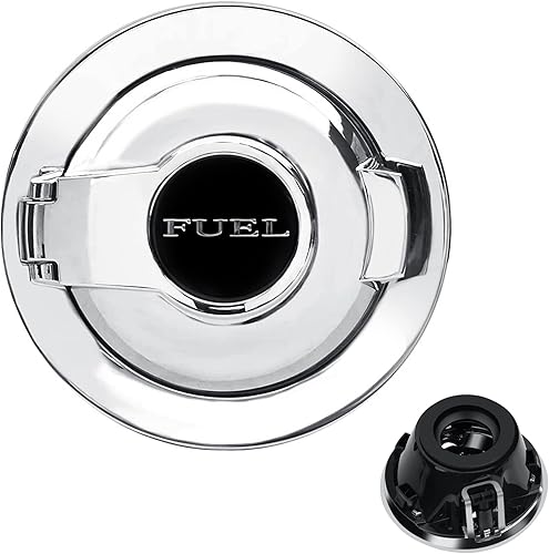 68250120AA Tapa de puerta de llenado de combustible galvanizada cubierta de gas plateado Vapor Edition compatible con Dodge Challenger 2008-2021