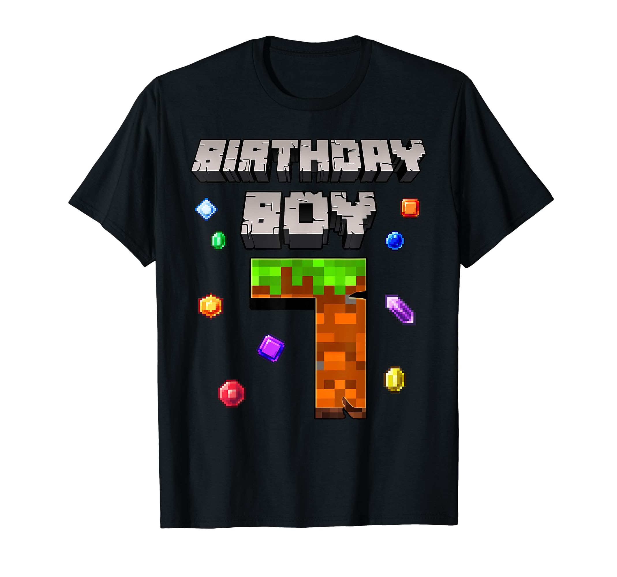 Funny Gaming Birthday Kids Boys Limited Edition7th Birthday Boy 7 Video Gamer Pixel Number Seven Bday Party T-Shirt