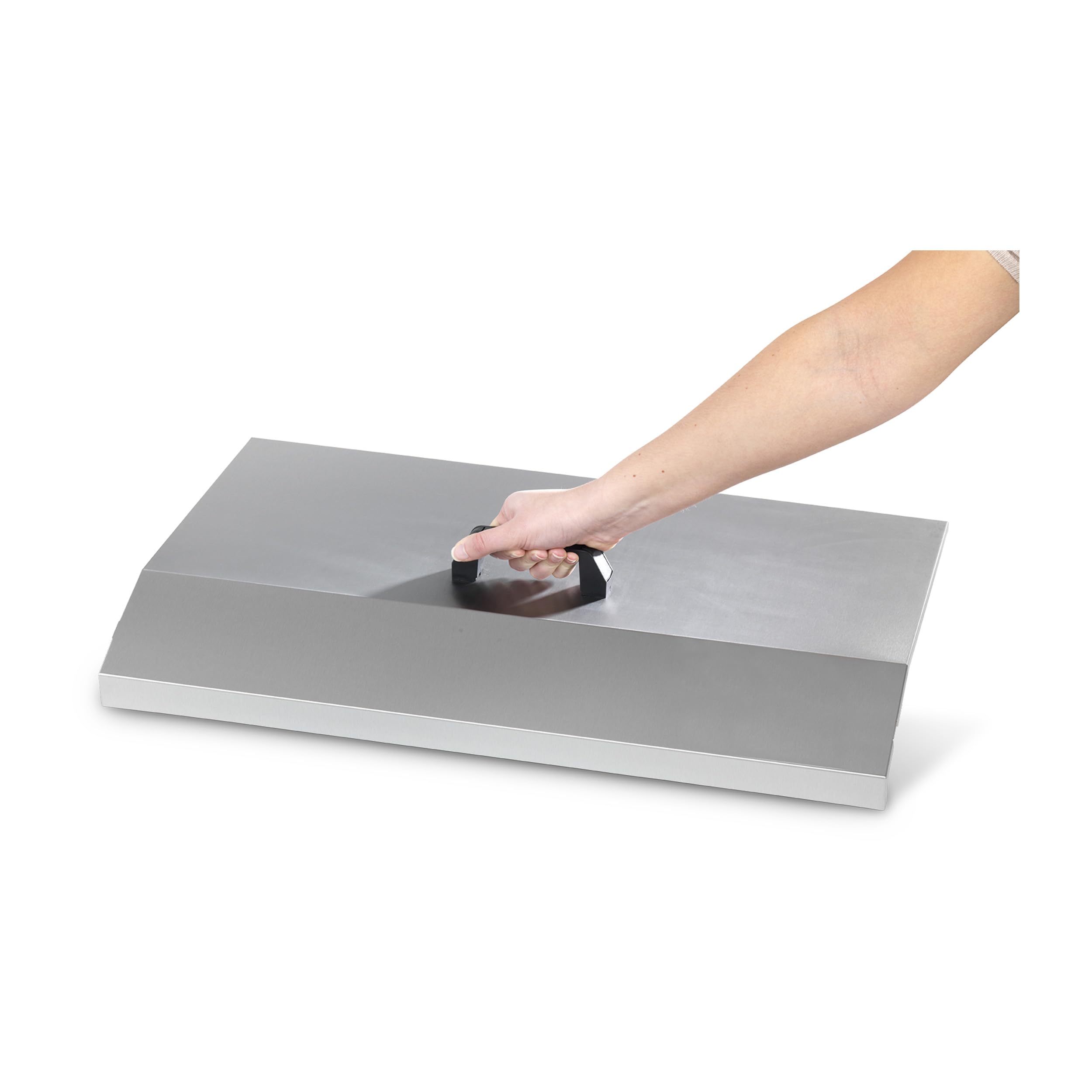 KRAMPOUZ Capot de protection pour Plancha SAMBA - Couvercle Amovible en inox - Dimensions sur Mesure pour la Plancha SAMBA - Crochet de fixation - Fabriqué en France - Réf ACP11