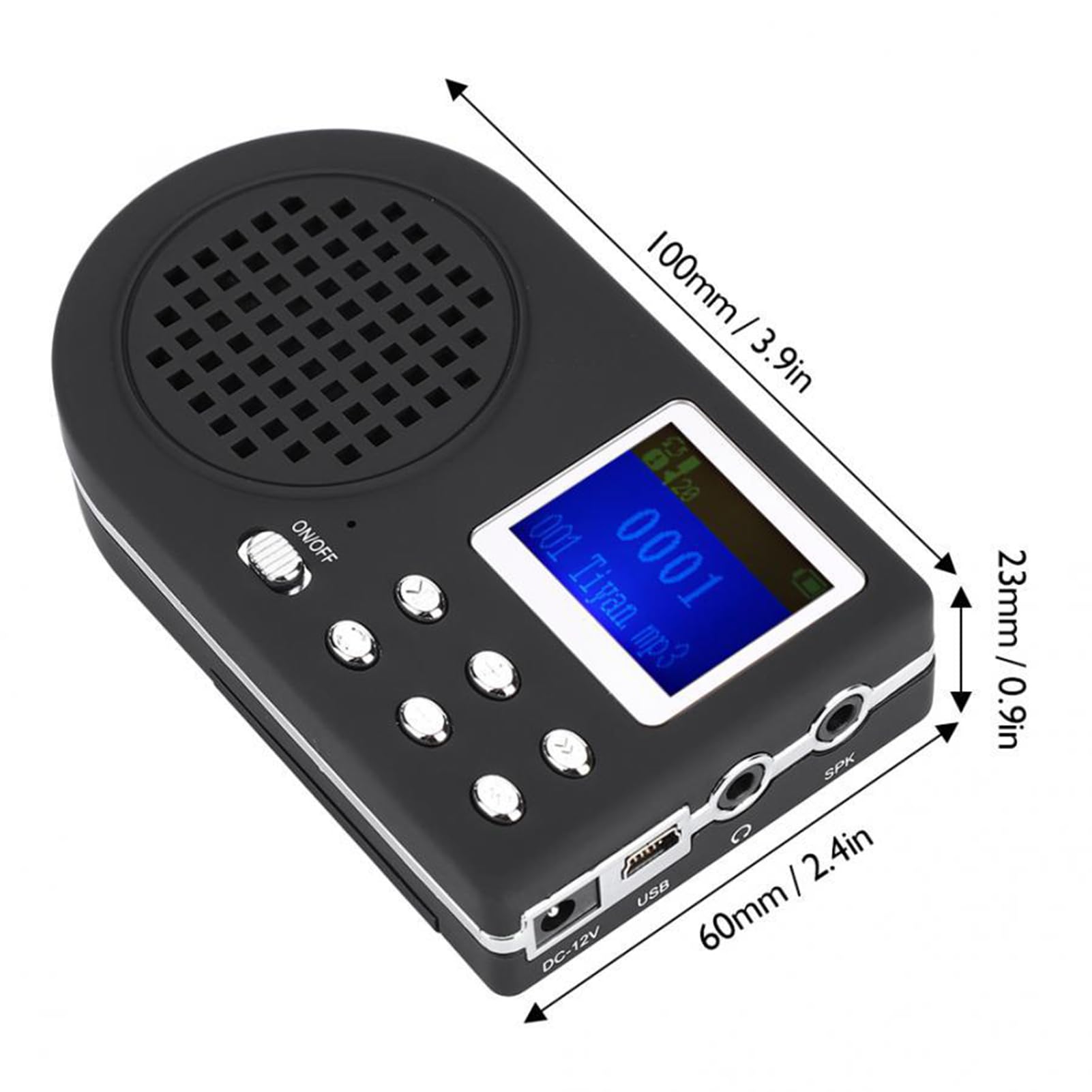 Buachois Altavoz de Sonido de chirring, Amplificador de chirrido de pájaros al Aire Libre con un Remoto inalámbrico 110 Animales Sonidos mp3 Altavoz (Sin Control Remoto)
