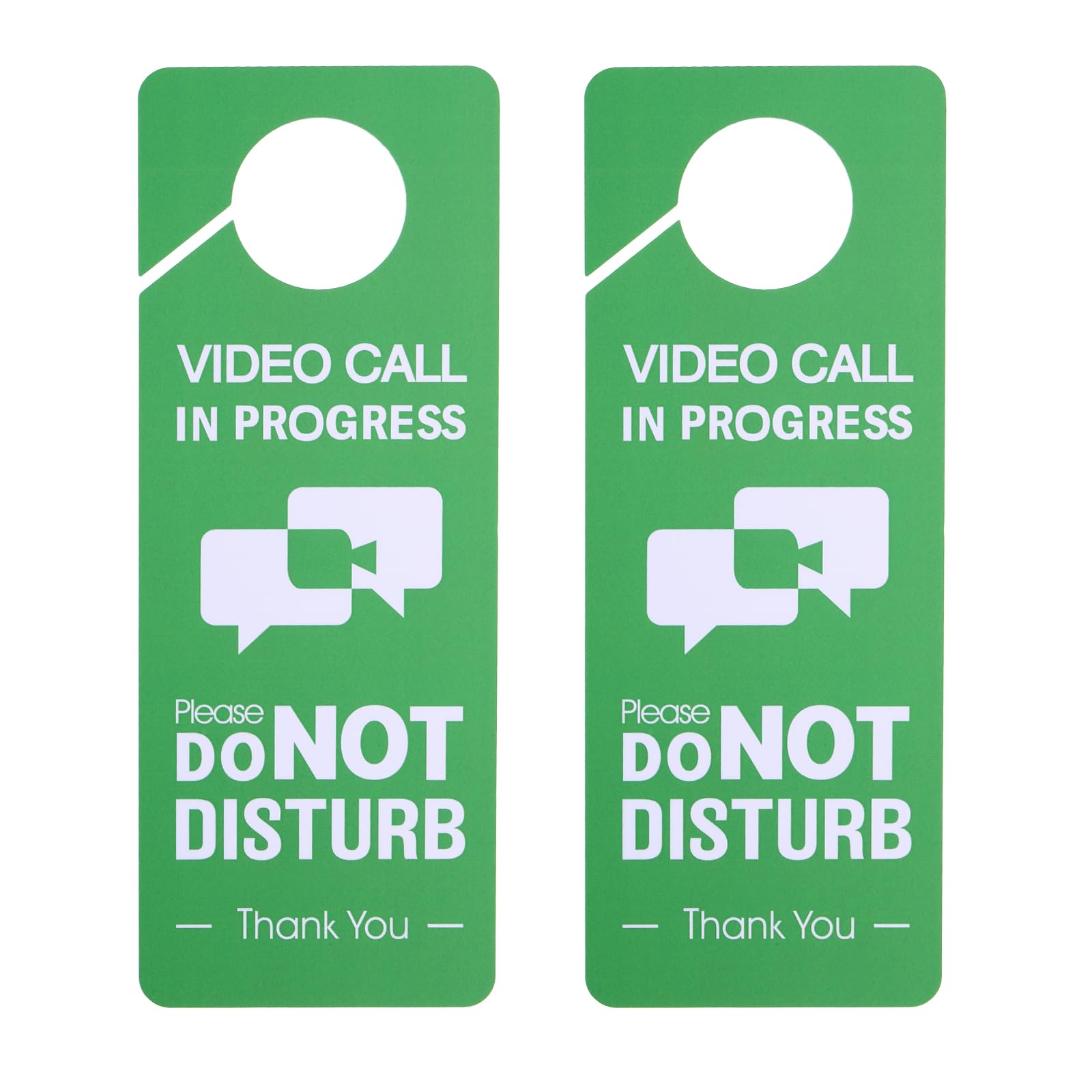 PATIKIL Do Not Disturb Door Hanger Sign, 2 Pcs PVC Double Sided Video Call in Progress Door Sign Decor for Office Meeting
