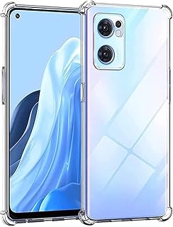Gorilla Shop Clear Case for Oppo Reno 7 5G, Shock Absorption TPU Phone Cover with Reinforced Corners, Soft Flexible Protective Case, Crystal Clear, Shock Absorption