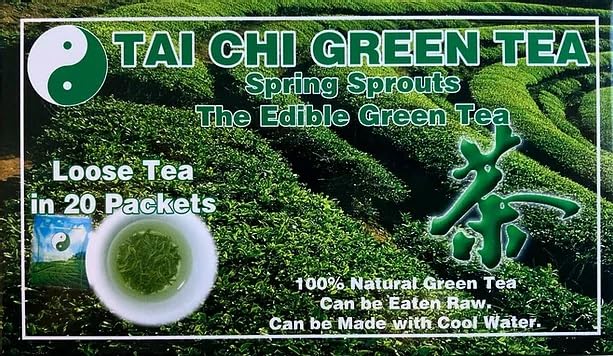 Amazon.com : Tai Chi Green Tea, Spring Sprouts，Loose Tea in 20 Packets ...