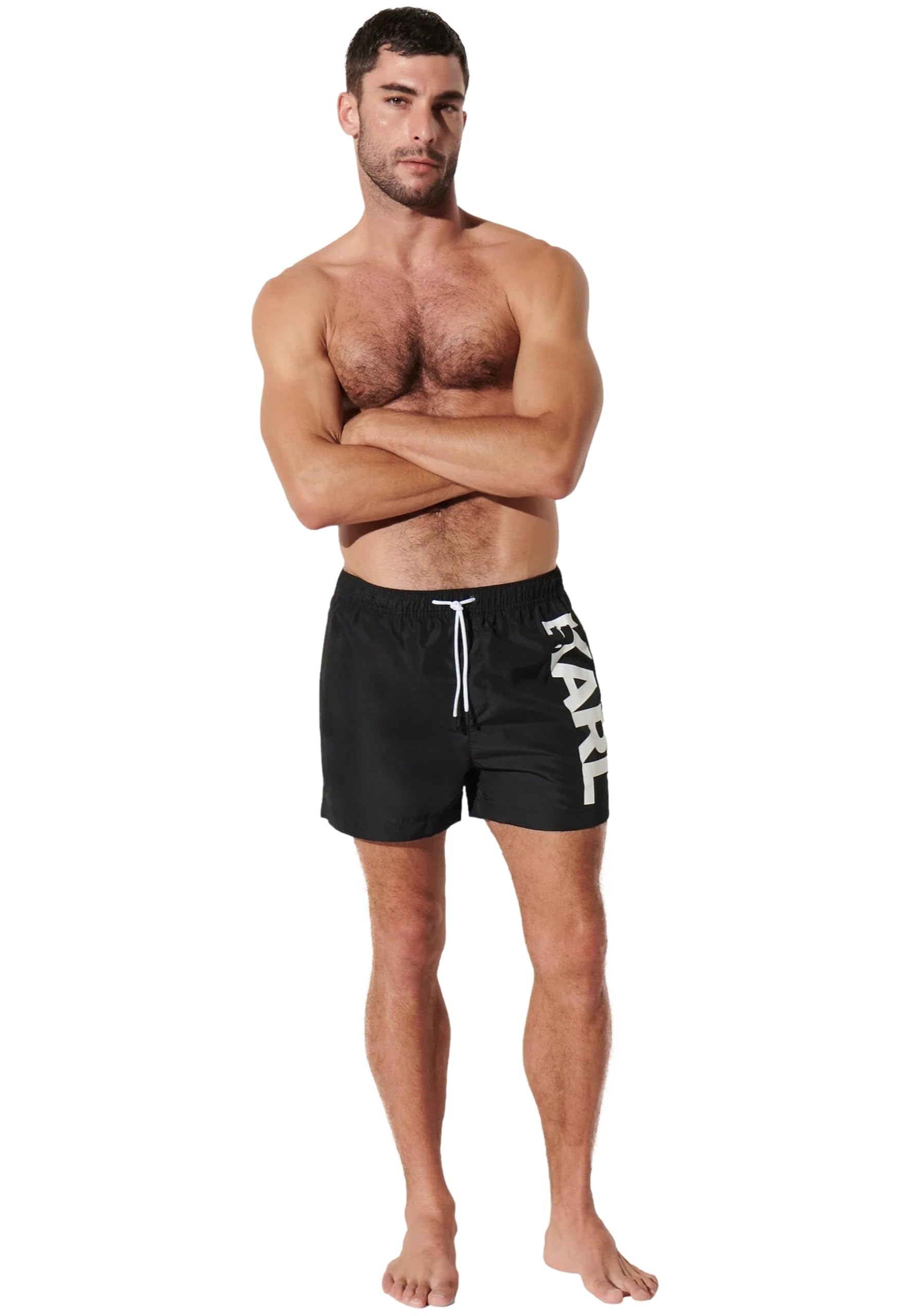 KARL LAGERFELD Hombre Karl Logo Short Boardshorts Negro XL