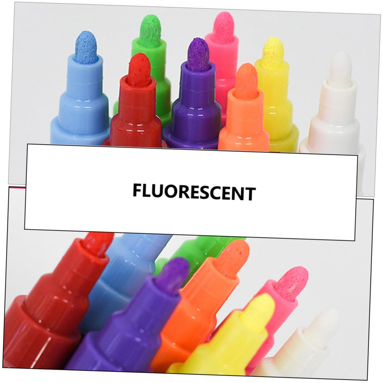 12 Pennarelli Fluorescenti Cancellabili per Lavagna, Punta 6mm, Plastico Liquido, per Lavagna Bianca e Regalo di Natale