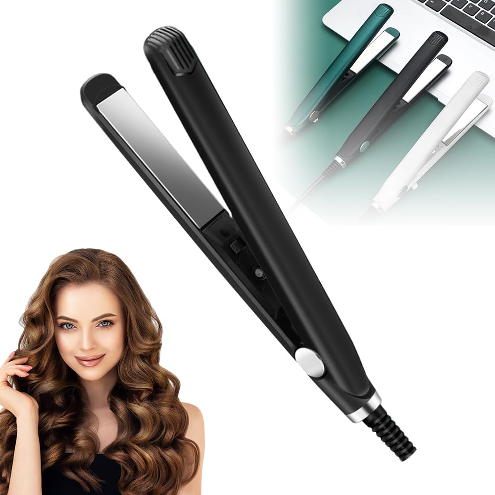 2025 New Mini Dual Purpose Curling Iron, 2-in-1 Curling Wand Flat Iron Hair Straightener, Upgrade Mini Dual Purpose Curling Wand Travel Curling Iron