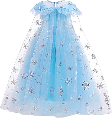 Miniatura 4 de MYRISAM Disfraz de princesa para niñas, disfraz de Frozen Elsa, vestido elegante de Halloween, fiesta, Navidad, cumpleaños, con accesorios