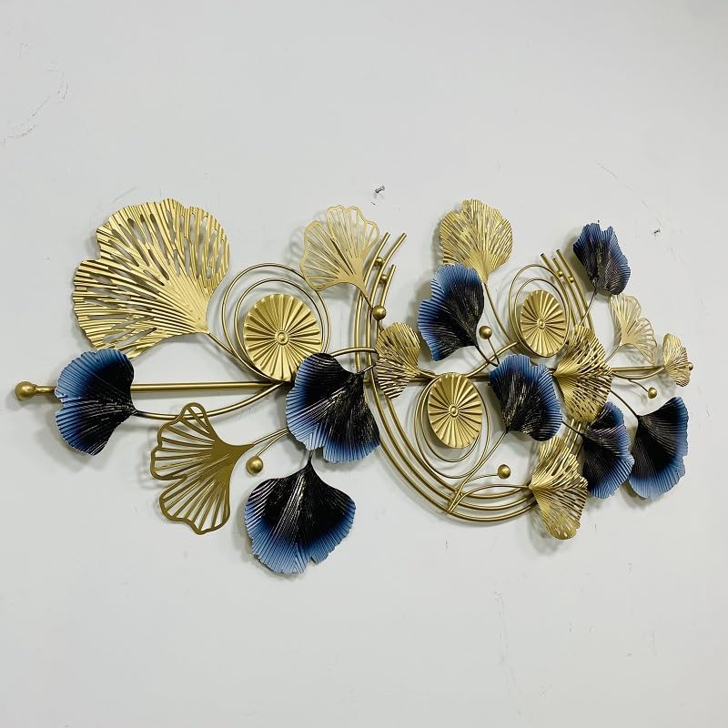 3D Ginkgo metalowa dekoracja ścienna, liść miłorzębu, dekoracja do salonu i hotelu, nowoczesna sztuka metalowa
