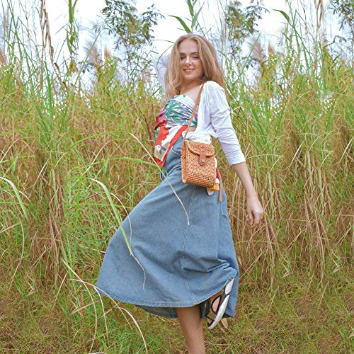 Natural NEO Phone Straw Bag Crossbody Wallet Small Boho Purse Rattan Hand Woven For Women Shoulder Crossbody Necessities Bags Wicker Purses In Summer Beach Vacation With Flower Patterns Bonhomia - Image 7