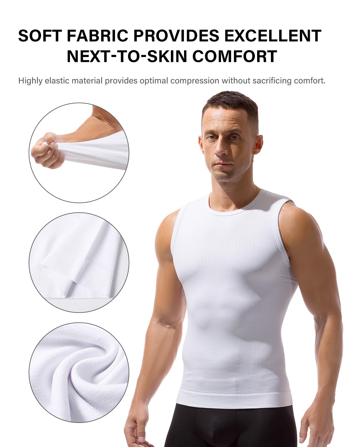 Casey Kevin Canotte Compressione Uomo Maglia, Contenitiva Snellente Shapewear Maglietta Intima Sportivo Fitness Canottiera
