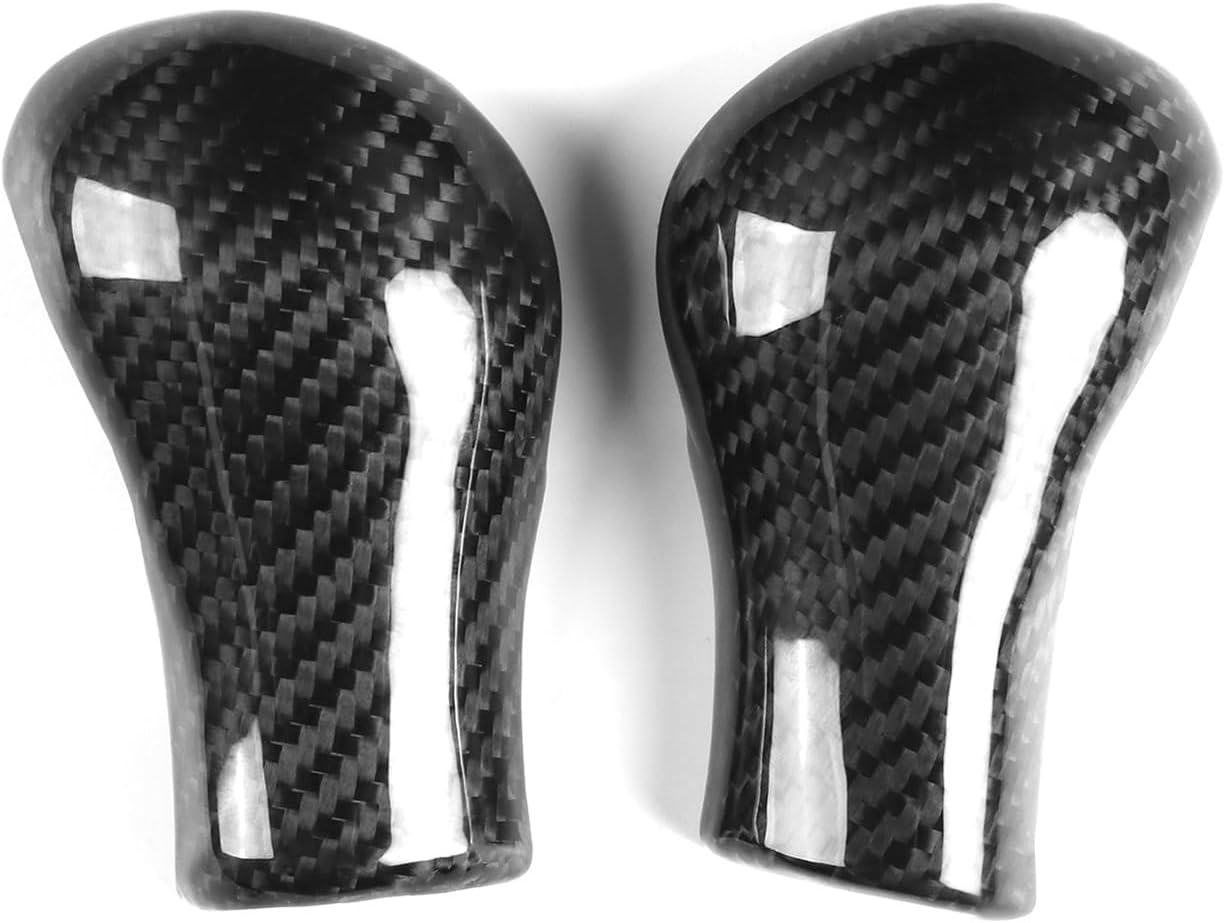 for Infiniti G37 G35 G25 FX35 FX37 Q40 QX70 QX50 EX25 EX35 EX37 Real Carbon Fiber Gear Shift Knob Cover Trim 2Pcs/Set Black