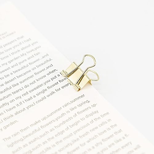 Miniatura 2 de Clips dorados para carpeta, mini clip para papel, pinzas pequeñas de 0.591 in (58 pulgadas), paquete de 100 clips de oficina de tamaño micro para el