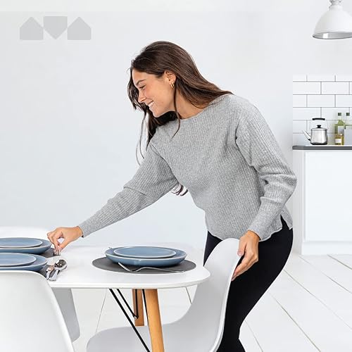 Miniatura 8 de Milliard Mesa de comedor de cocina de mediados de siglo pequeña redonda mesa de comedor para 2 a 4 personas negro