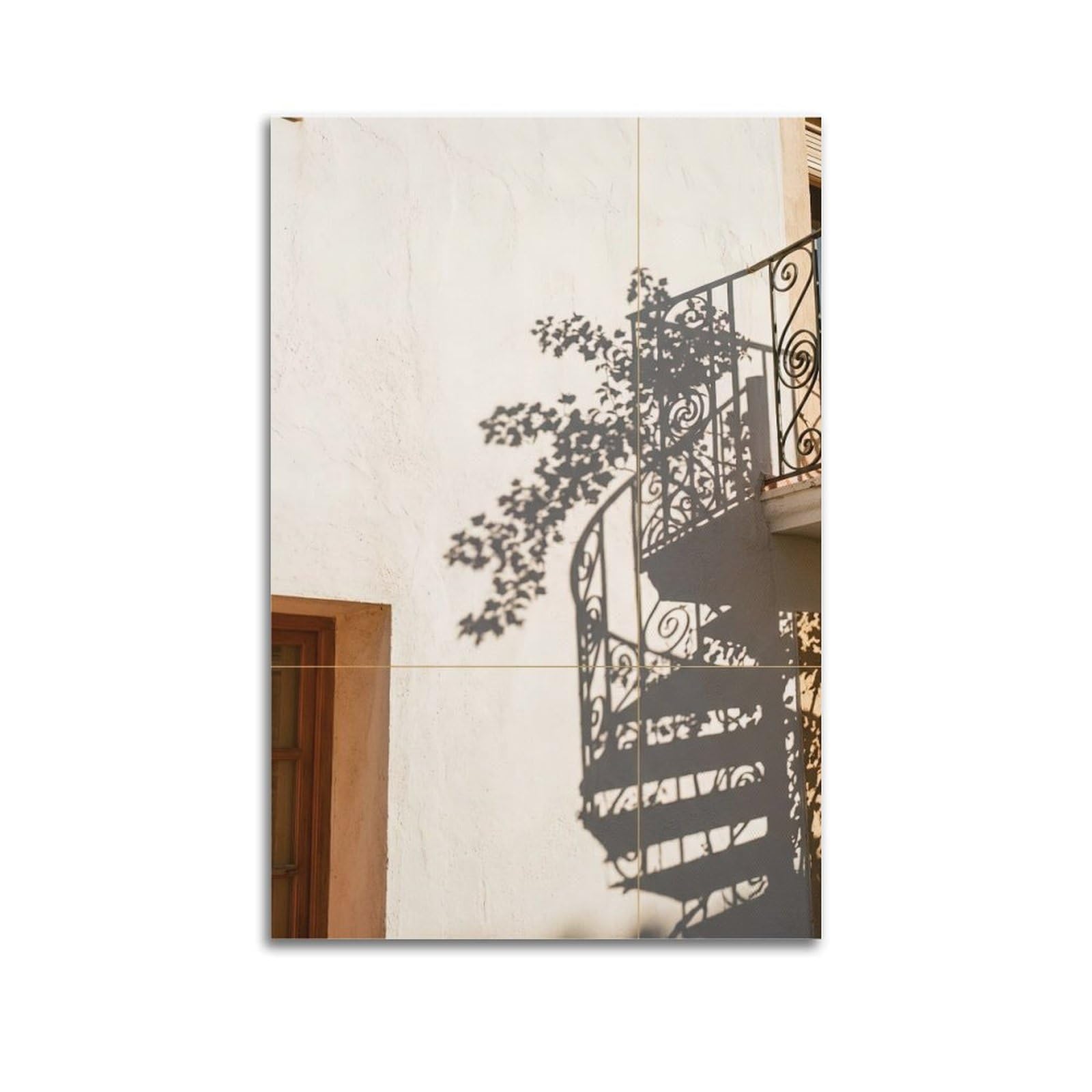 FQNYR Mediterranean Life Photo Shadow Fibonacci Poster Painting Canvas Wall Art Print20x30inch(50x75cm) Unframe-style