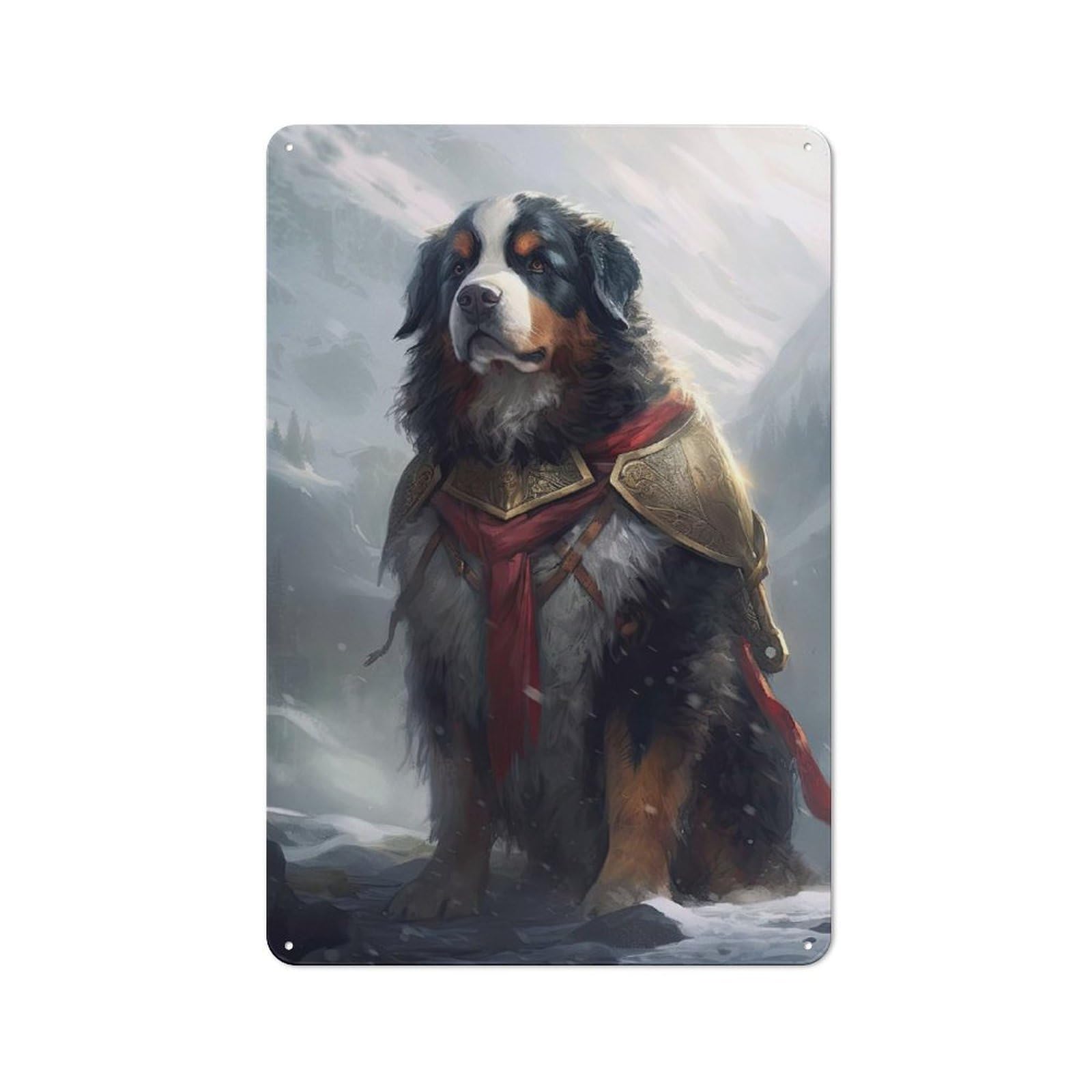 Junmoney Style-2 Decorative Tin Plaque With Bernese Mountain Viking Design 30X20cm, Classic Novelty Wall Art For Flat, Dorm Room, Lounge Or Cafe