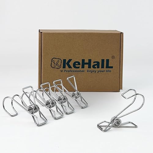 Miniatura 6 de 30 clips de gancho de cola corta de acero inoxidable 304 con gancho clips universales colgantes pinzas multifuncionales resistentes para la ropa