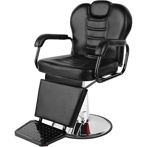 Artist hand Barber Chair Reclining Salon Chairs for Hair Stylist Heavy Duty Hydraulic Salon Shampoo Chair with Headrest and Footrest, 360 Degree Swivel, Spa Beauty Equipment