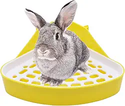 Litewoo Caixa de areia de coelho vaso sanitário coelho canto bandeja de areia pet vaso sanitário para porquinhos-da-índia hamster chinchila furão coelho pequeno animal (amarelo)