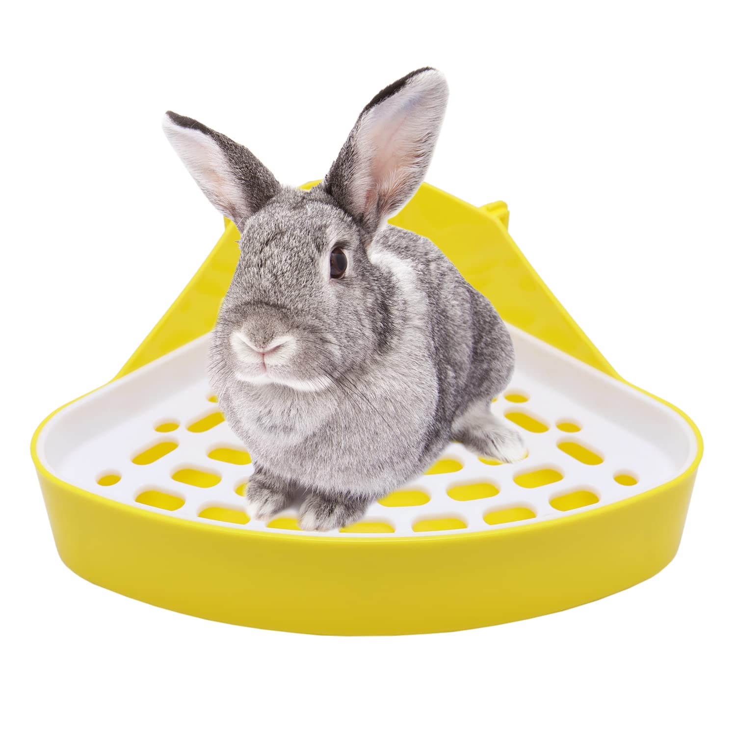 Litewoo Rabbit Litter Box Toilet Rabbit Corner Litter Box Pet Toilet Potty for Guinea Pigs Hamster Chinchilla Ferret Rabbit Small Animal (Yellow) — image 1