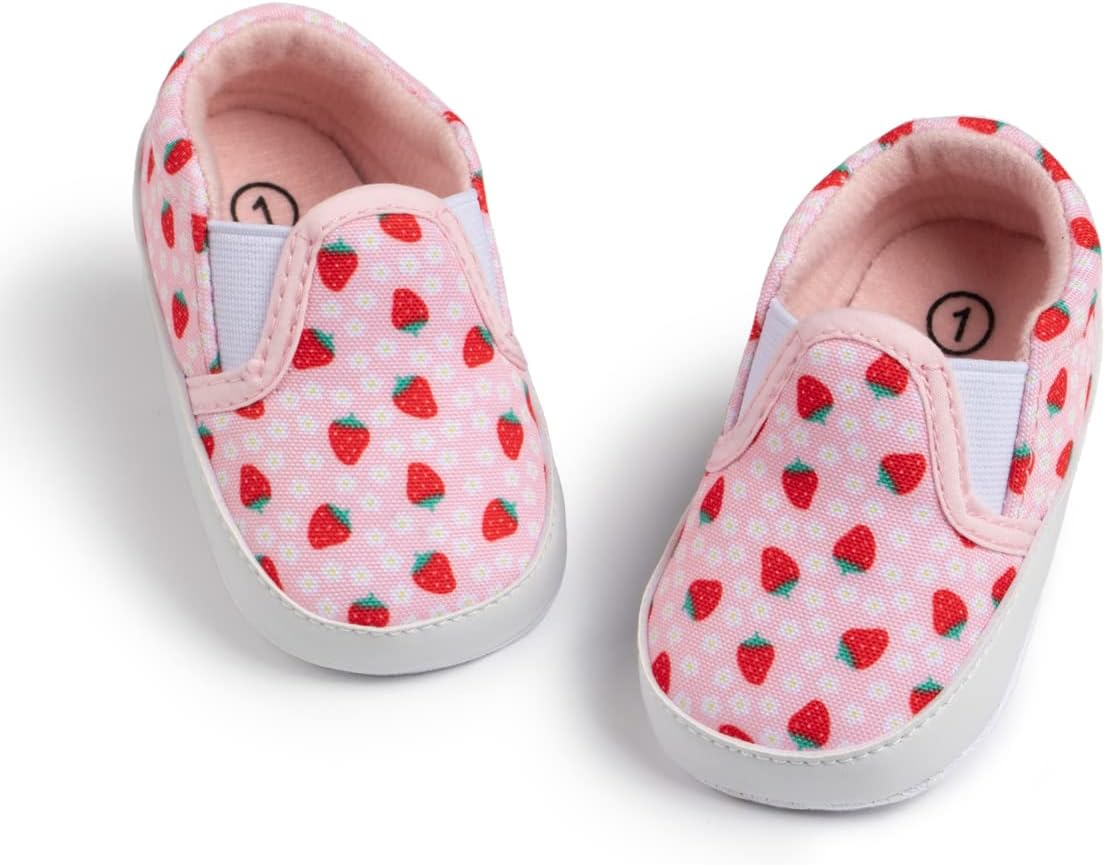 ohsofyInfant Baby Boys Girls Canvas Sneaker Toddler Slip On Anti Skid Newborn First Walkers Candy Shoes for 0-18 Months