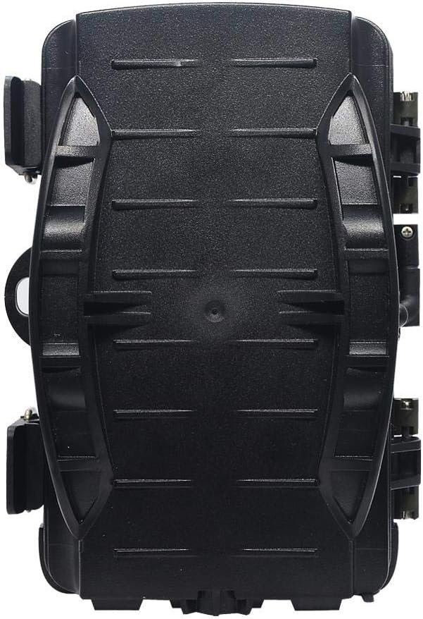 Spate view of the visiPower H885 Trail Camera, showing battery compartment and mounting strap slots.