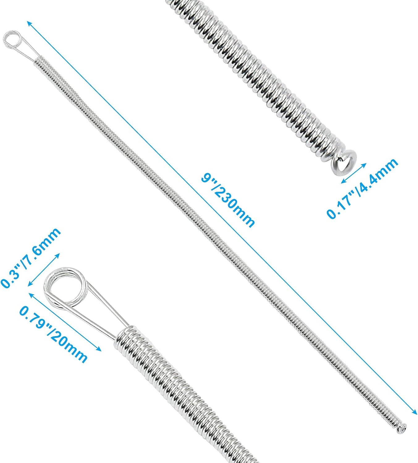 Rierdge 4 Pcs Spring Drawstring Threader Tool, Flexible Metal Rope Threader Clip for Sweatpants, Hoodies, Swim Trunks, Pants and Jackets