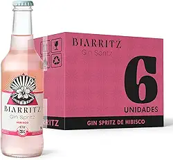 Biarritz Gin Spritz Hibisco – Pack 6 Longnecks 275ml | Gin Premium, Ingredientes 100% Naturais, 5% Teor Alcoólico, Sem Glúten