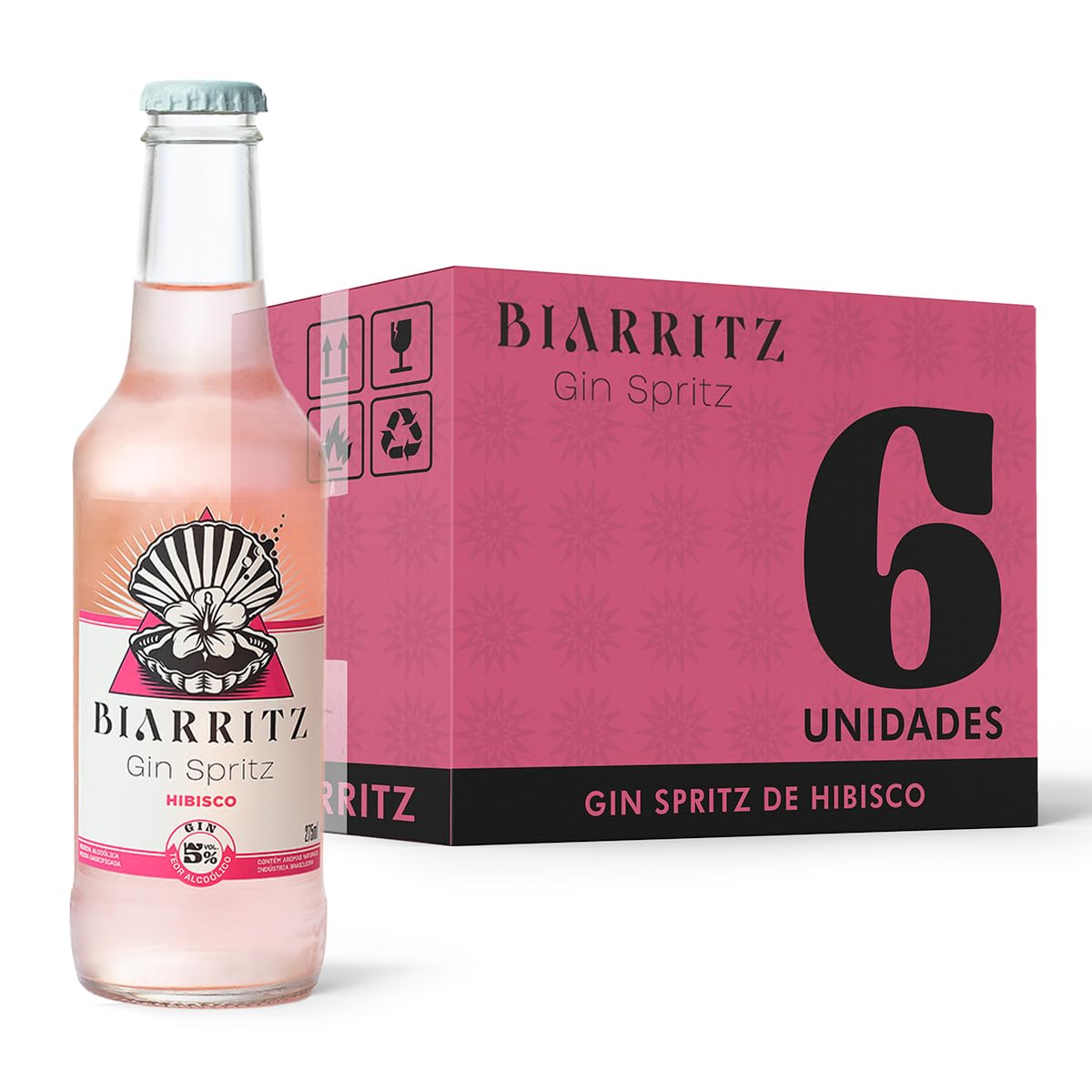 Biarritz Gin Spritz Hibisco – Pack 6 Longnecks 275ml | Gin Premium